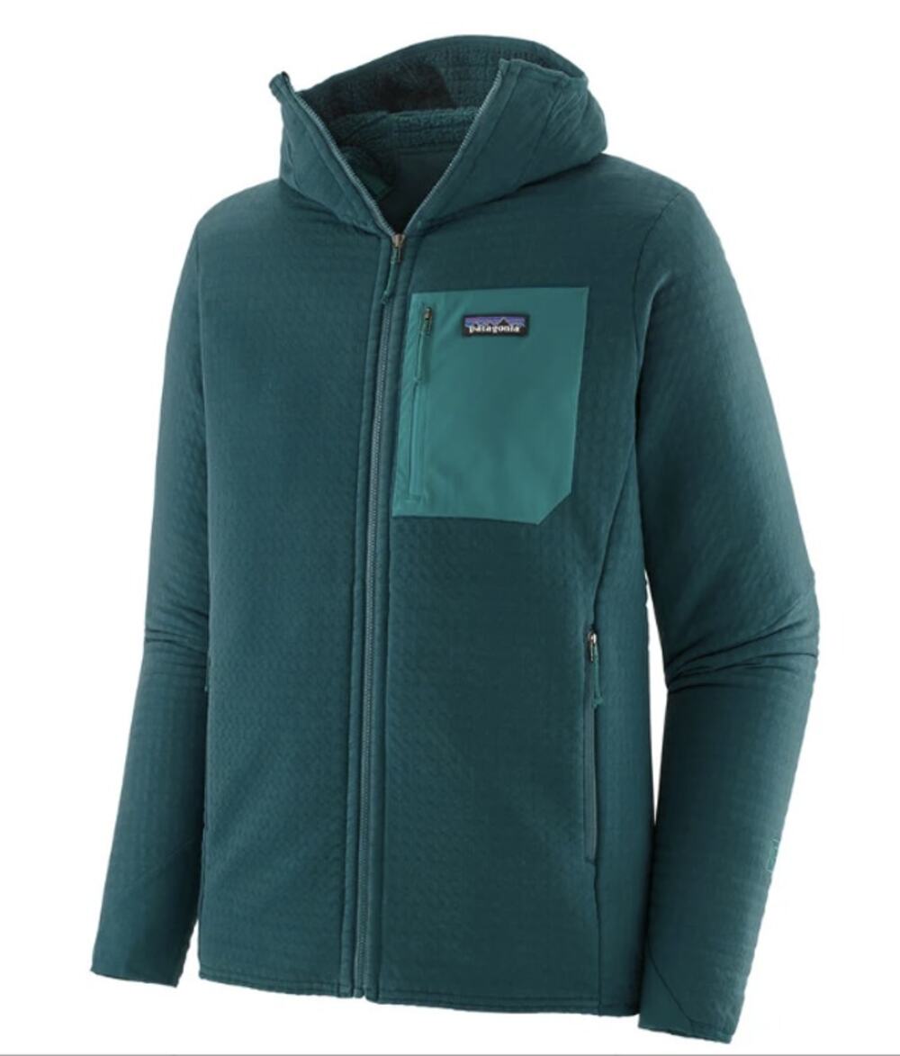 Patagonia Men's LG Dark Borealis Green R2 TechFace Hooded Jacket Gorpcore Q7- 6